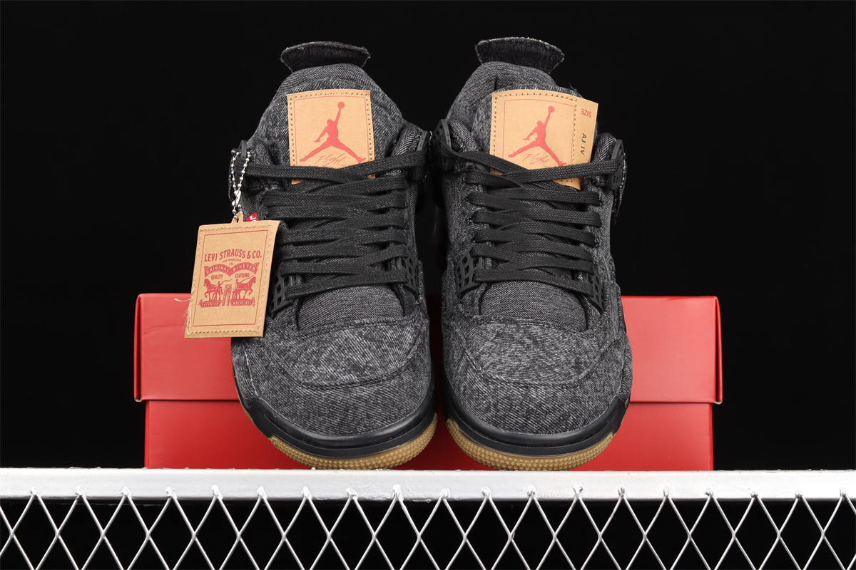 AJ4 Retro Levi's Tagged Black Denim AO2571-001 - Image 4
