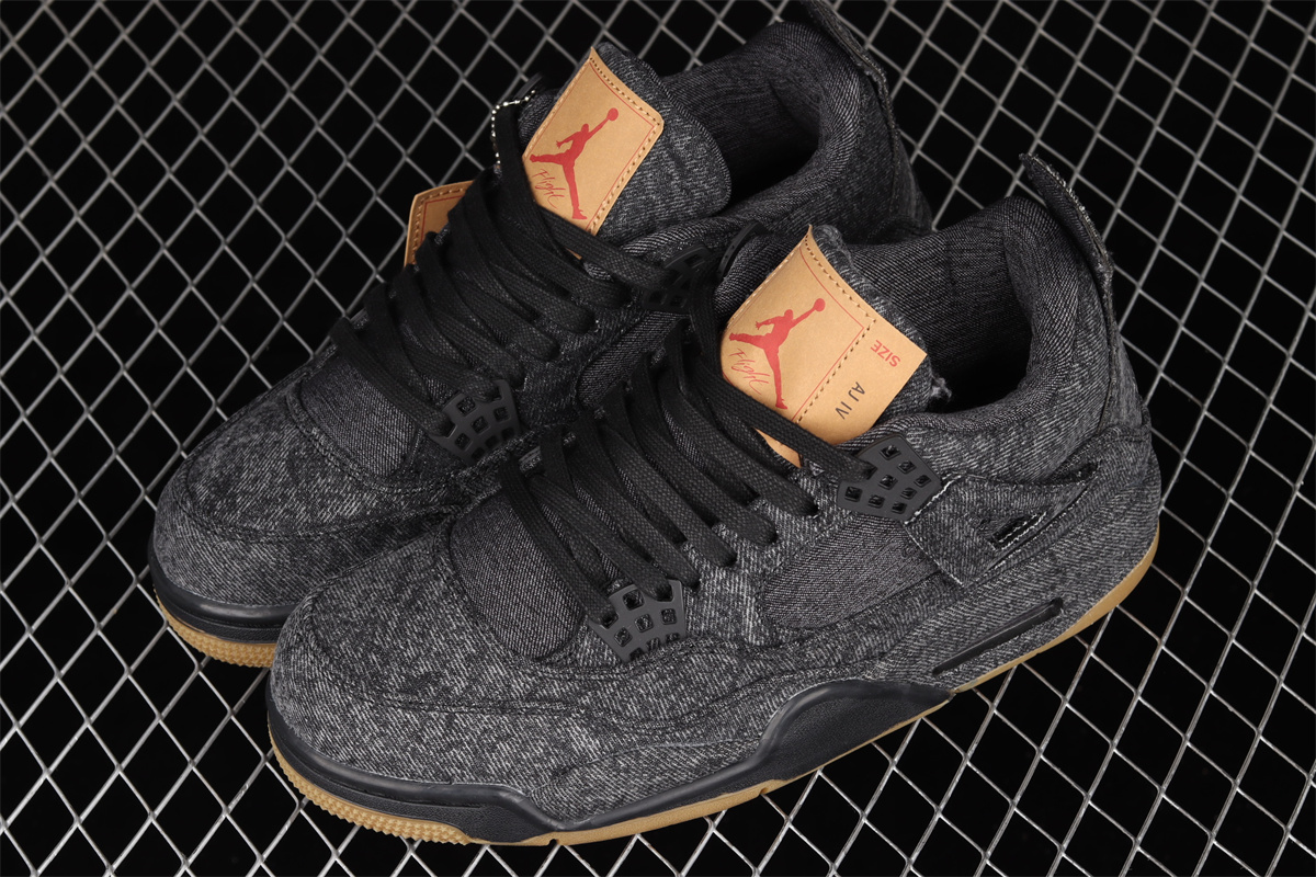 AJ4 Retro Levi's Tagged Black Denim AO2571-001 - Image 3
