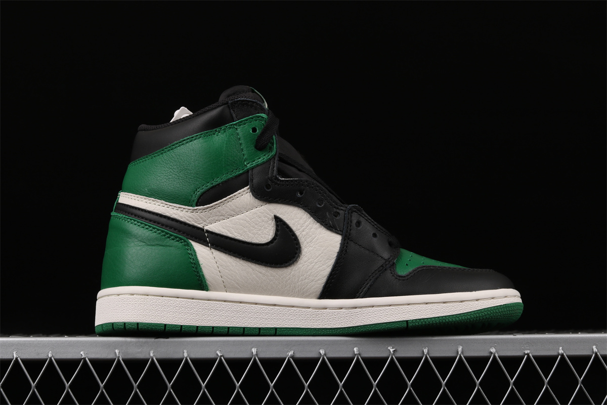 AJ1 Retro 1 High OG Pine Green Black Toe Sail White 555088-302 - Image 2